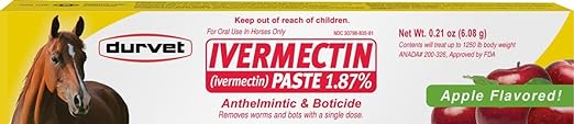 DURVET/EQUINE 698454 Ivermectin Paste 1.87% Bulk for Horses Apple, 6.08gm