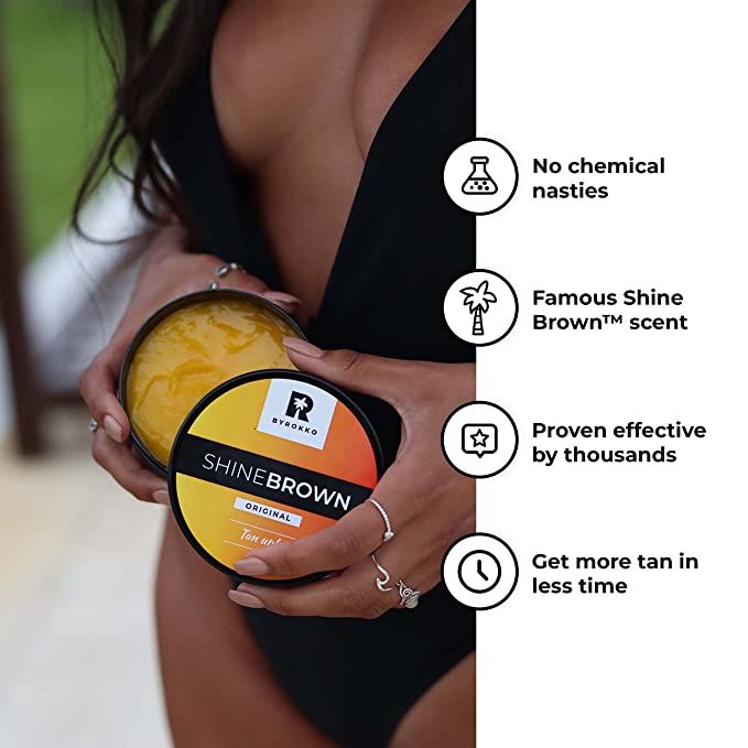 BYROKKO Shine Brown Premium Tanning Accelerator Cream 6.4 Fl Oz (190 ml)